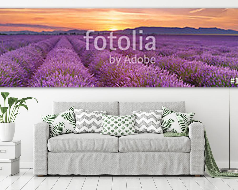 Napkelte a levendula mezei a Provence-ban, Franciaországban (többrészes kép) - vászonkép, falikép otthonra és irodába