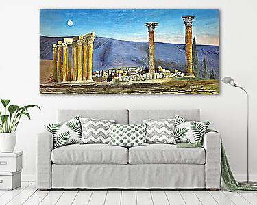 A Jupiter-templom romjai Athénban (színverzió 1) (vászonkép) - vászonkép, falikép otthonra és irodába