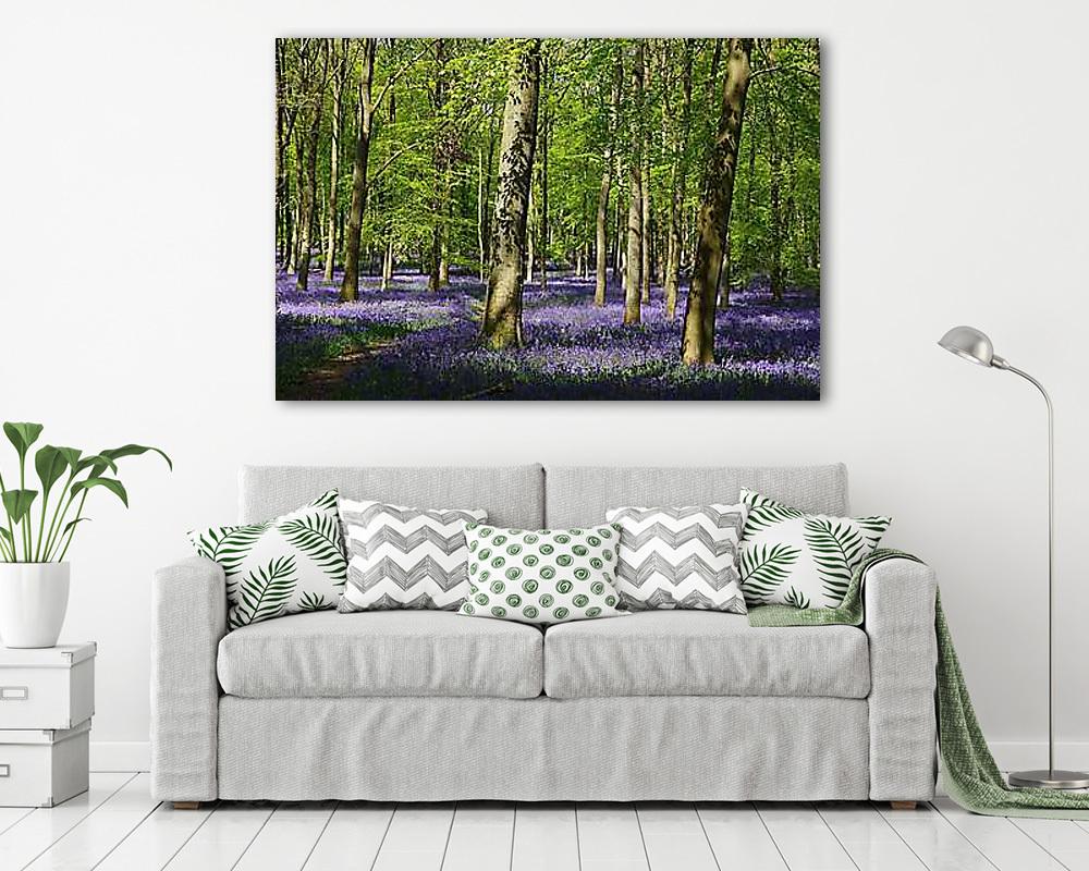 Erdő harangvirágokkal (vászonkép) - vászonkép, falikép otthonra és irodába