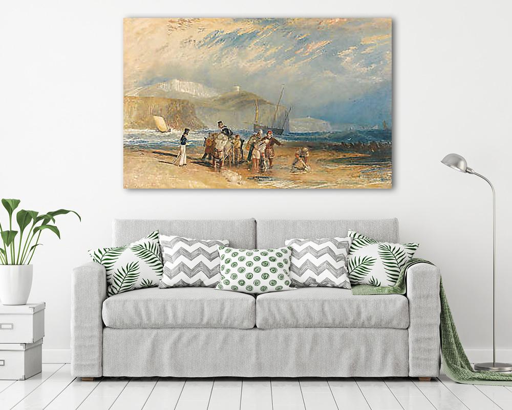 Folkestone kikötéje és a Doveri fehér sziklák (színverzió 1) - vászonkép, falikép vásárlás Folkestone kikötéje és a Doveri fehér sziklák (színverzió 1) (bögre) - vászonkép, falikép otthonra és irodába