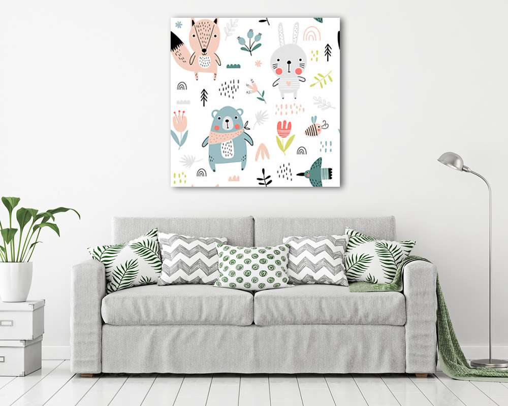 Cuki állatok tapétaminta (fotótapéta) - vászonkép, falikép otthonra és irodába