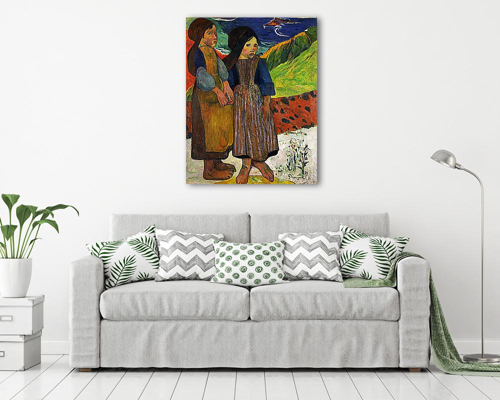 Breton-i lányok a tengernél - Színverzió 1. - vászonkép, falikép vásárlás Breton-i lányok a tengernél - Színverzió 1. (poszter) - vászonkép, falikép otthonra és irodába