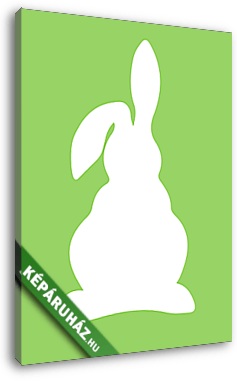 DIY - Húsvéti nyuszi, zöld háttérrel 2. - vászonkép 3D látványterv
