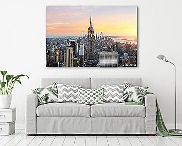 New York-i Skyline a birodalom államépítésével (vászonkép) - vászonkép, falikép otthonra és irodába