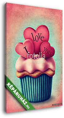 I love you cupcake - vászonkép 3D látványterv