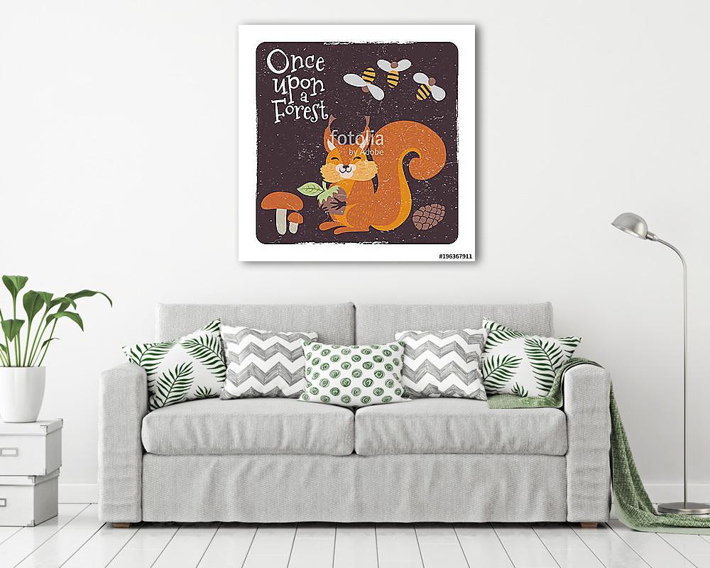 Egyszer volt egy erdőben... (keretezett kép) - vászonkép, falikép otthonra és irodába