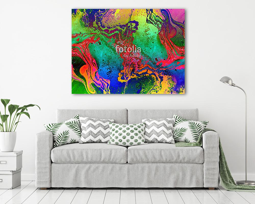 Absztrakt neon színek  (vászonkép) - vászonkép, falikép otthonra és irodába