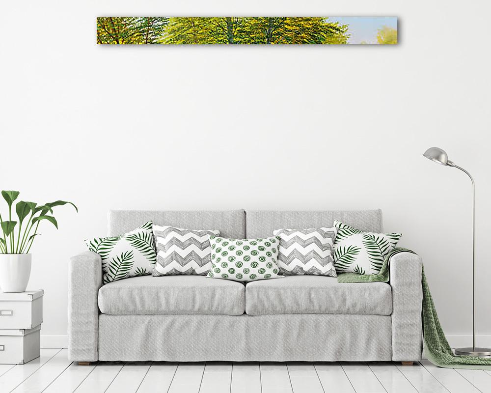 Színes nyári erdő, ösvénnyel (olajfestmény reprodukció) - vászonkép, falikép vásárlás Színes nyári erdő, ösvénnyel (olajfestmény reprodukció) (poszter) - vászonkép, falikép otthonra és irodába