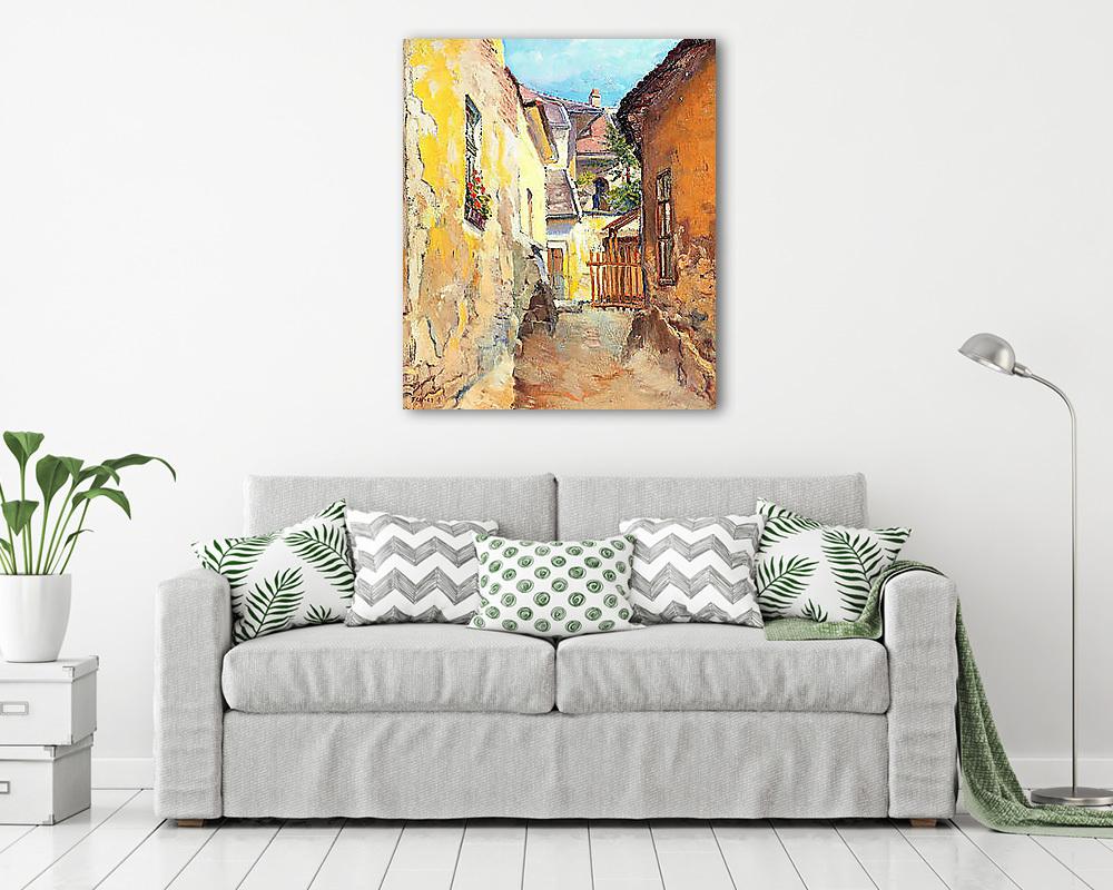 A régi Tabán Budapesten - vászonkép, falikép vásárlás A régi Tabán Budapesten (keretezett kép) - vászonkép, falikép otthonra és irodába