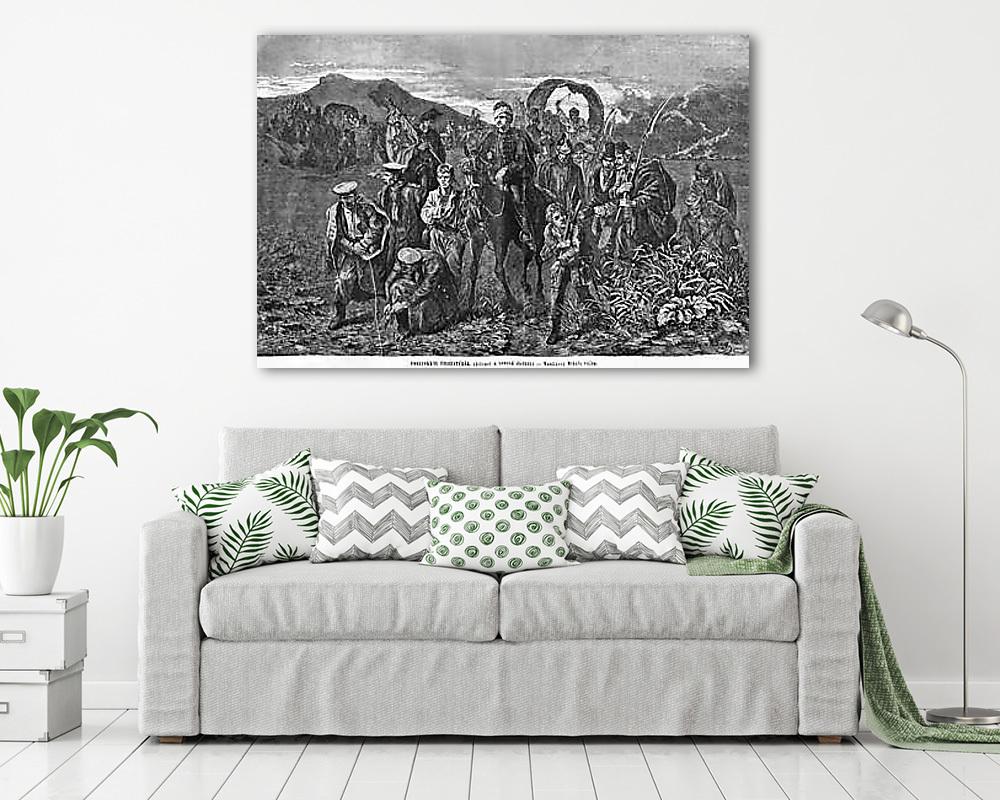 Foglyokkal visszatérők (Vasárnapi Újság) - színverzió 2 (fotótapéta) - vászonkép, falikép otthonra és irodába