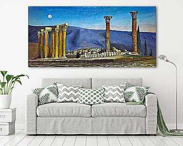 A Jupiter-templom romjai Athénban (színverzió 2) (vászonkép) - vászonkép, falikép otthonra és irodába