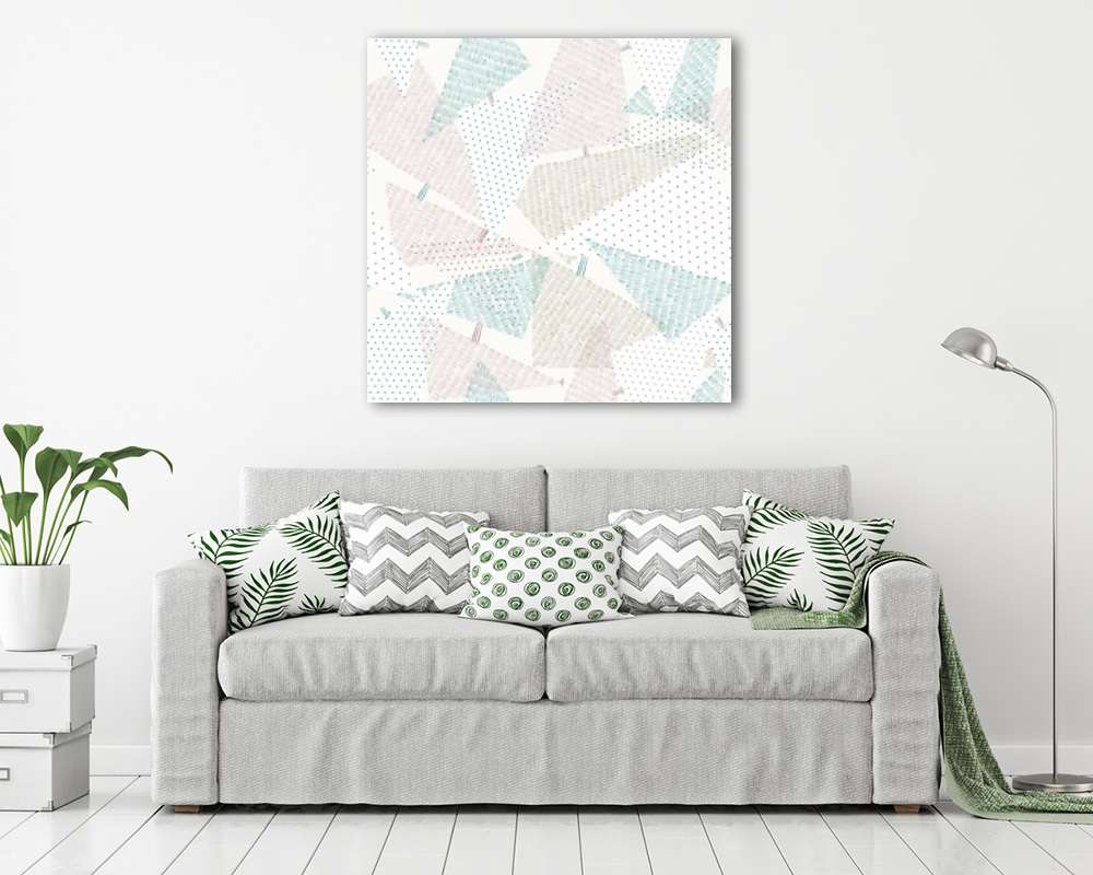 Absztrakt alakzatok különböző mintákkal (keretezett kép) - vászonkép, falikép otthonra és irodába