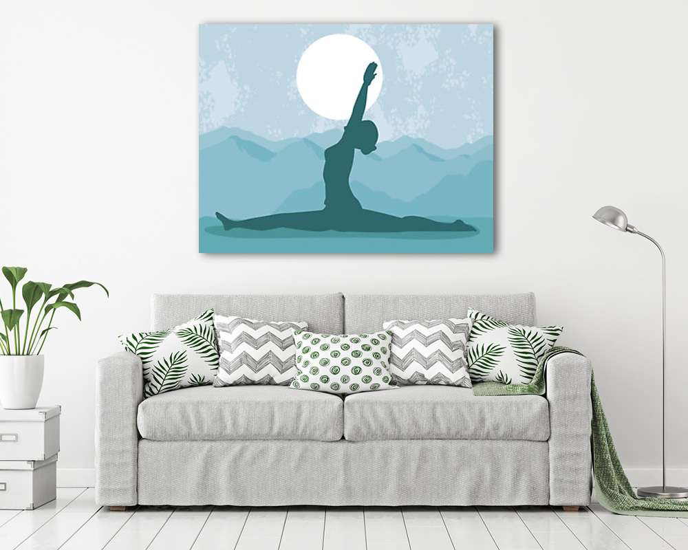 Jóga, monkey position scene - vászonkép, falikép vásárlás Jóga, monkey position scene (vászonkép) - vászonkép, falikép otthonra és irodába