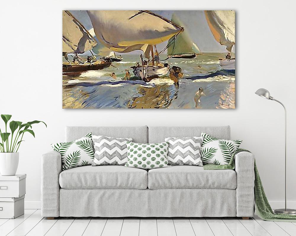 Halászhajók a parton (1909) - vászonkép, falikép vásárlás Halászhajók a parton (1909) (vászonkép) - vászonkép, falikép otthonra és irodába