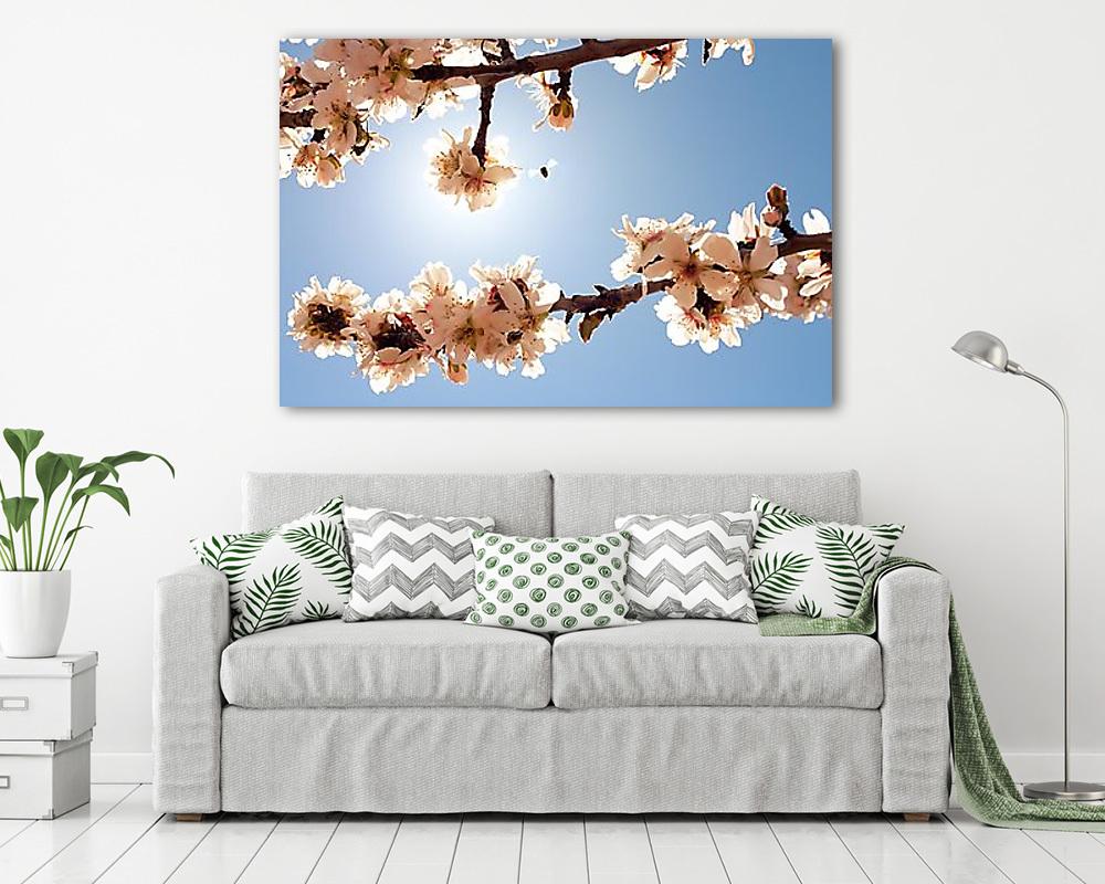 Mandulavirágzás, a méhecske gyűjtöget - vászonkép, falikép vásárlás Mandulavirágzás, a méhecske gyűjtöget (vászonkép) - vászonkép, falikép otthonra és irodába