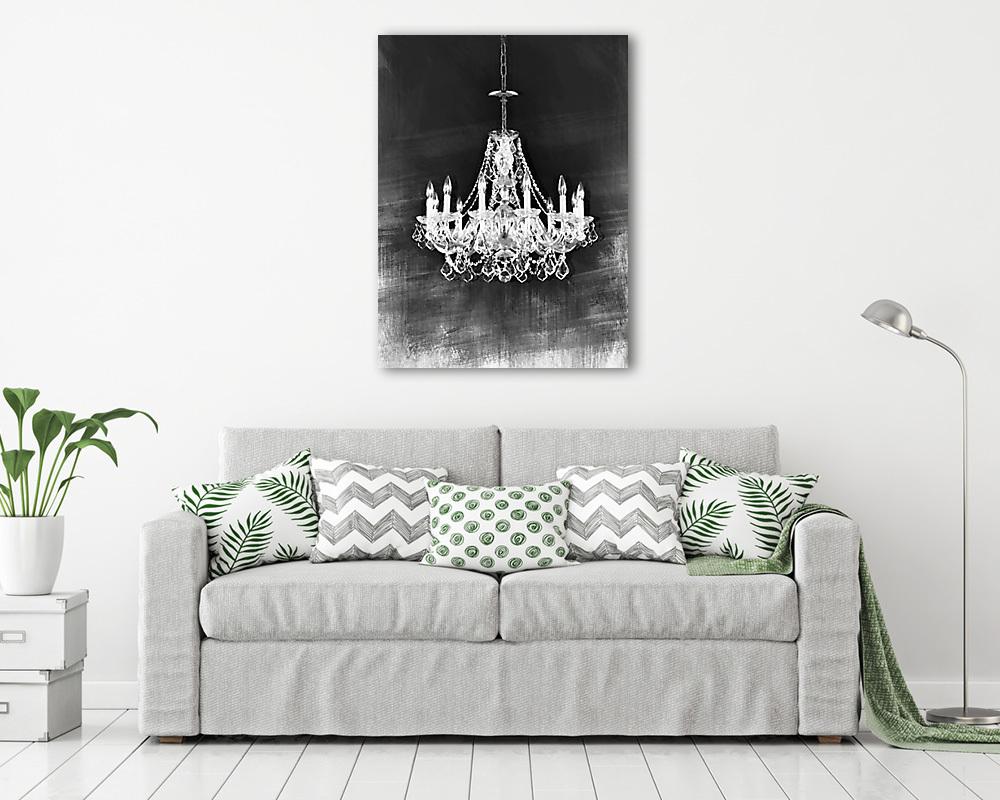 Csillár fekete-fehérben (vertival version) (vászonkép) - vászonkép, falikép otthonra és irodába