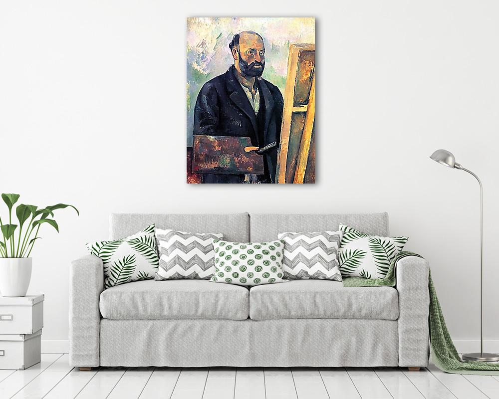 Cézanne önarckép, festőpalettával a kézben - vászonkép, falikép vásárlás Cézanne önarckép, festőpalettával a kézben (keretezett kép) - vászonkép, falikép otthonra és irodába