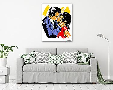 pár ember és egy szerelmes nő összefonódott (vászonkép) - vászonkép, falikép otthonra és irodába