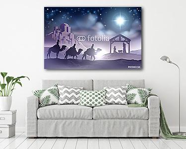 Nativity Scene (keretezett kép) - vászonkép, falikép otthonra és irodába