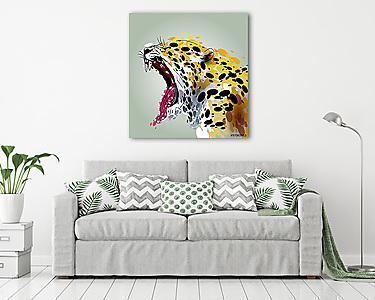 vektoros illusztráció zúgó Jaguar (vászonkép) - vászonkép, falikép otthonra és irodába