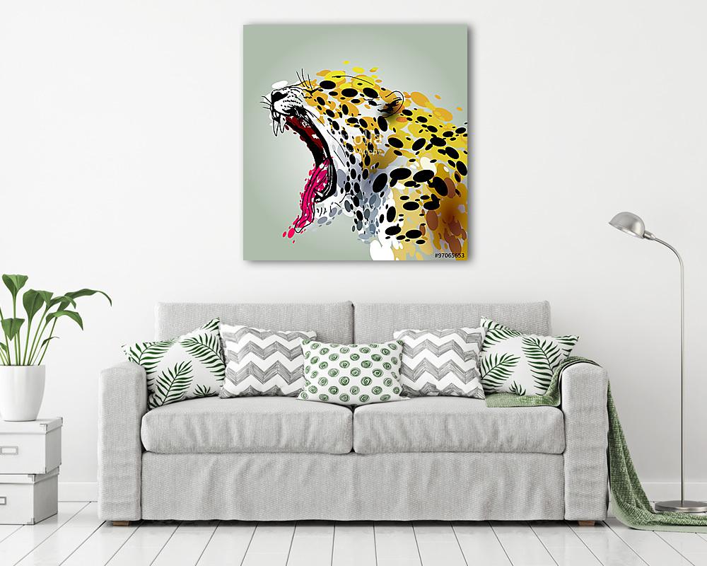 vektoros illusztráció zúgó Jaguar - vászonkép, falikép vásárlás vektoros illusztráció zúgó Jaguar (vászonkép) - vászonkép, falikép otthonra és irodába