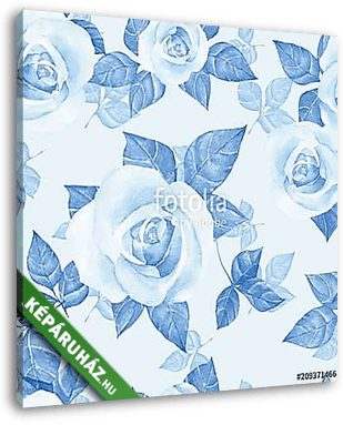 Delicate roses 3. Hand drawn watercolor floral seamless pattern - vászonkép 3D látványterv
