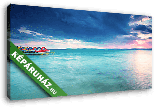 Balatoni tájkép vizibiciklikkel - vászonkép 3D látványterv