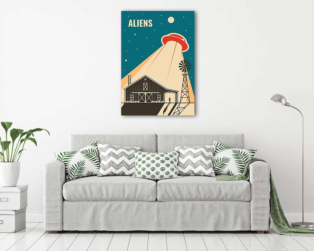 Ufó a ház felett - vászonkép, falikép vásárlás Ufó a ház felett (vászonkép) - vászonkép, falikép otthonra és irodába