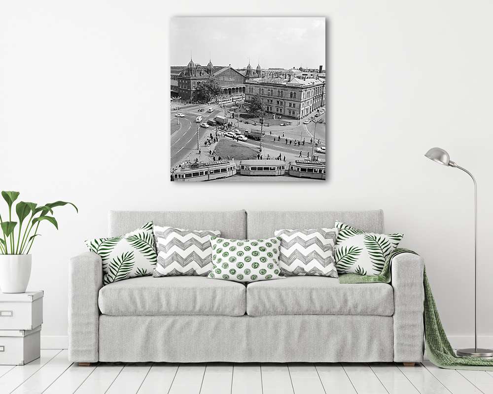 A Nyugati (Marx) tér, szemben a Nyugati pályaudvar (1976) (bögre) - vászonkép, falikép otthonra és irodába