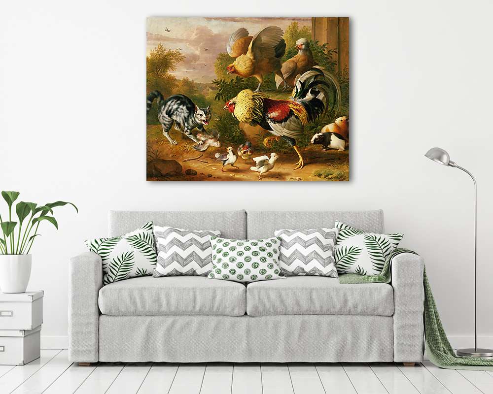 Macska a baromfiudvarban - vászonkép, falikép vásárlás Macska a baromfiudvarban (vászonkép) - vászonkép, falikép otthonra és irodába