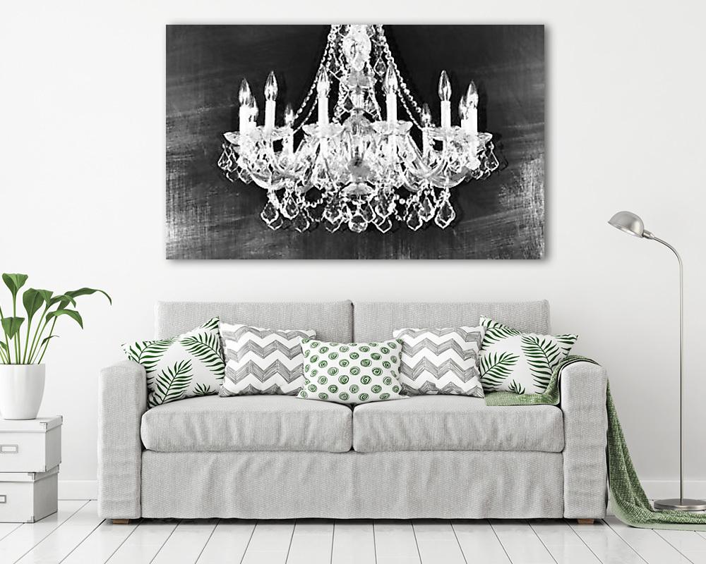 Csillár fekete-fehérben (horisontal version) - vászonkép, falikép vásárlás Csillár fekete-fehérben (horisontal version) (vászonkép) - vászonkép, falikép otthonra és irodába