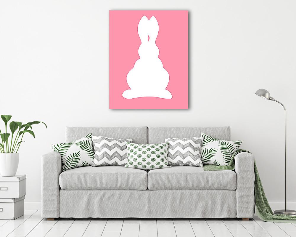 DIY - Húsvéti nyuszi, rózsaszín háttérrel 3. (vászonkép) - vászonkép, falikép otthonra és irodába