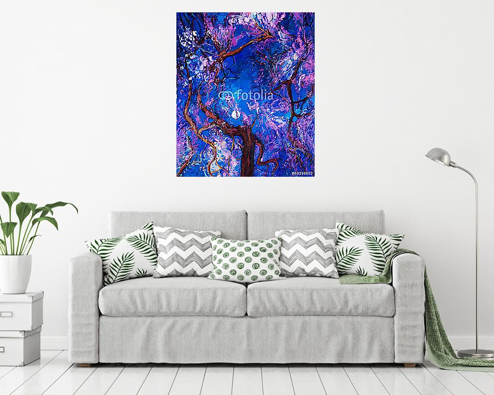 erdő éjjel (fotótapéta) - vászonkép, falikép otthonra és irodába