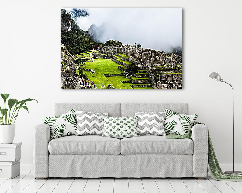 Machu Picchu, az ősi inka város Andoknál, Peru - vászonkép, falikép vásárlás Machu Picchu, az ősi inka város Andoknál, Peru (vászonkép) - vászonkép, falikép otthonra és irodába