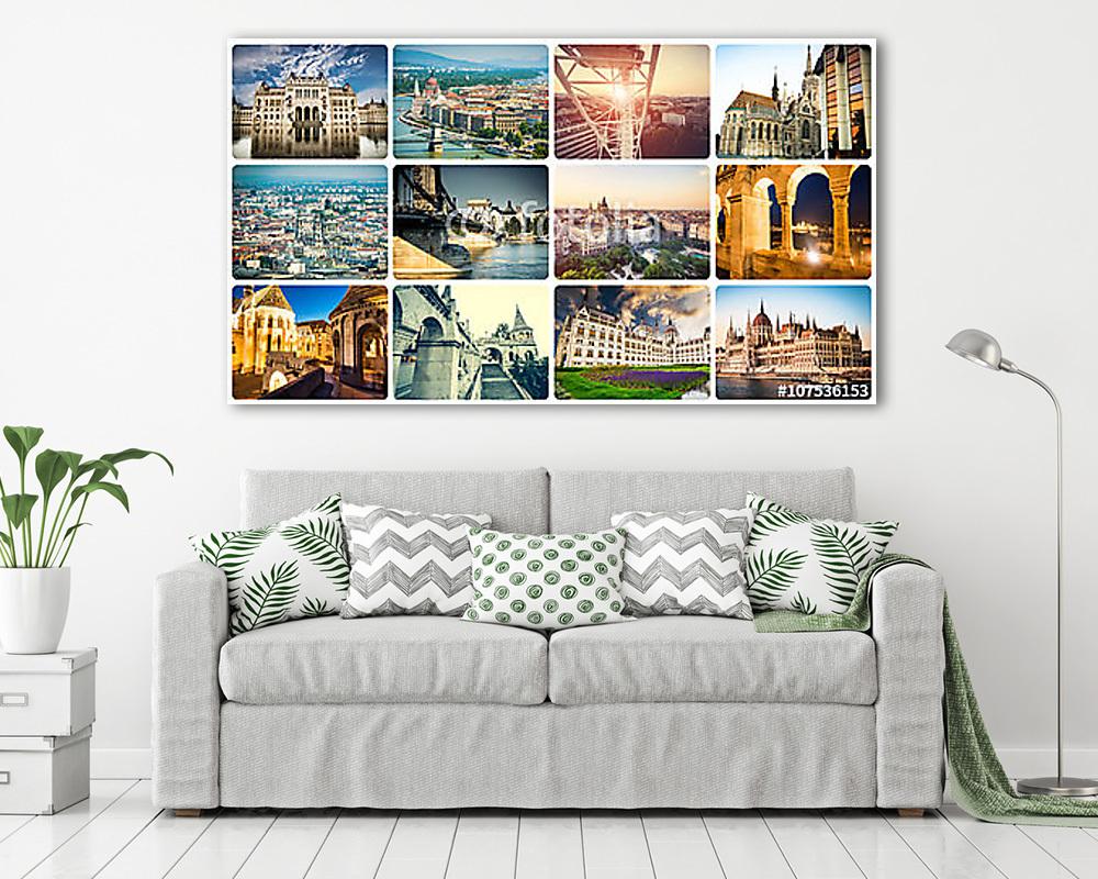 különböző budapesti látnivalók kollázsa - vászonkép, falikép vásárlás különböző budapesti látnivalók kollázsa (vászonkép) - vászonkép, falikép otthonra és irodába