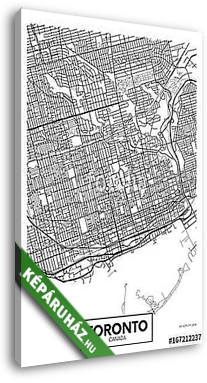 Részletes vektor poszter várostérkép Toronto - vászonkép 3D látványterv