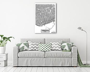 Részletes vektor poszter várostérkép Toronto (vászonkép) - vászonkép, falikép otthonra és irodába