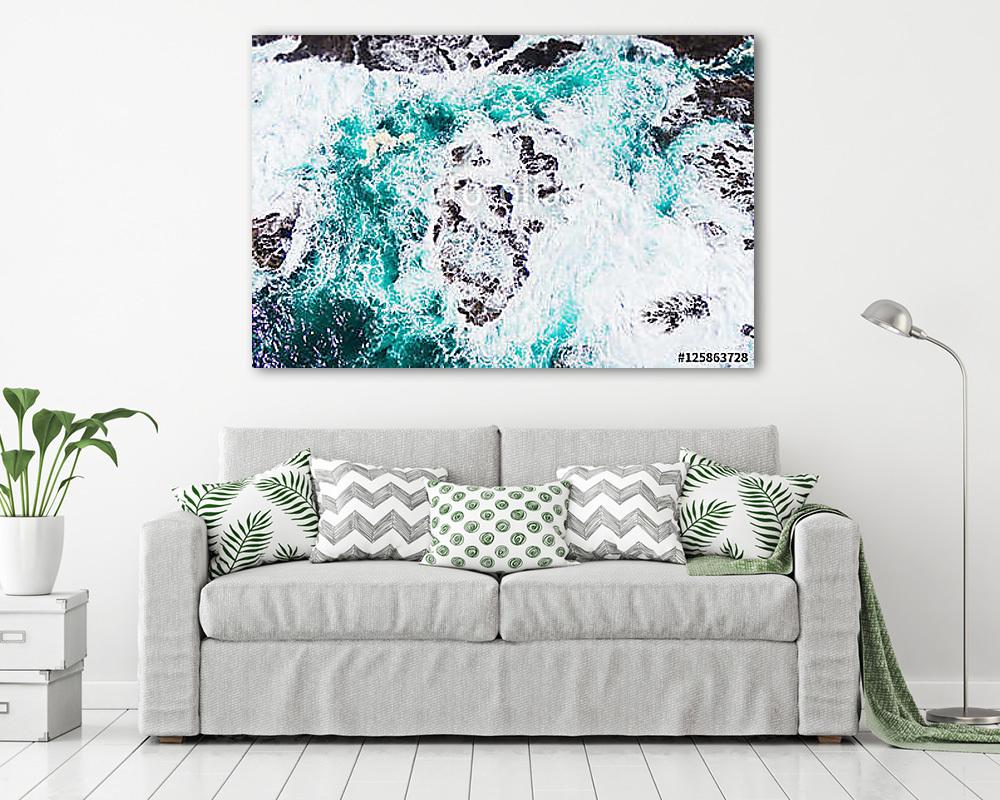 Sziklák és hullámok csatája (légifelvétel) (vászonkép) - vászonkép, falikép otthonra és irodába