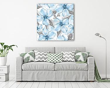 Floral seamless pattern 5. Watercolor background with delicate f (vászonkép) - vászonkép, falikép otthonra és irodába