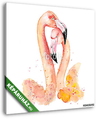 watercolor pink flamingos - vászonkép 3D látványterv