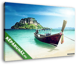 long boat and poda island, Thailand - vászonkép 3D látványterv