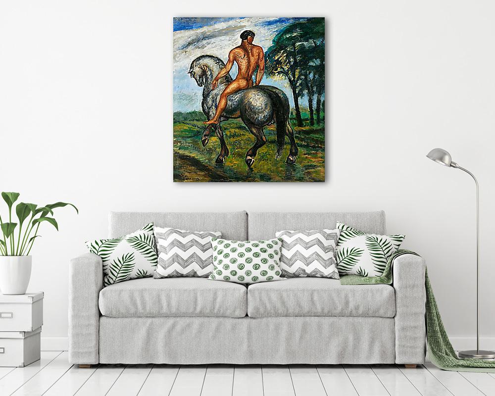 Lovas a vízparton  - vászonkép, falikép vásárlás Lovas a vízparton  (keretezett kép) - vászonkép, falikép otthonra és irodába