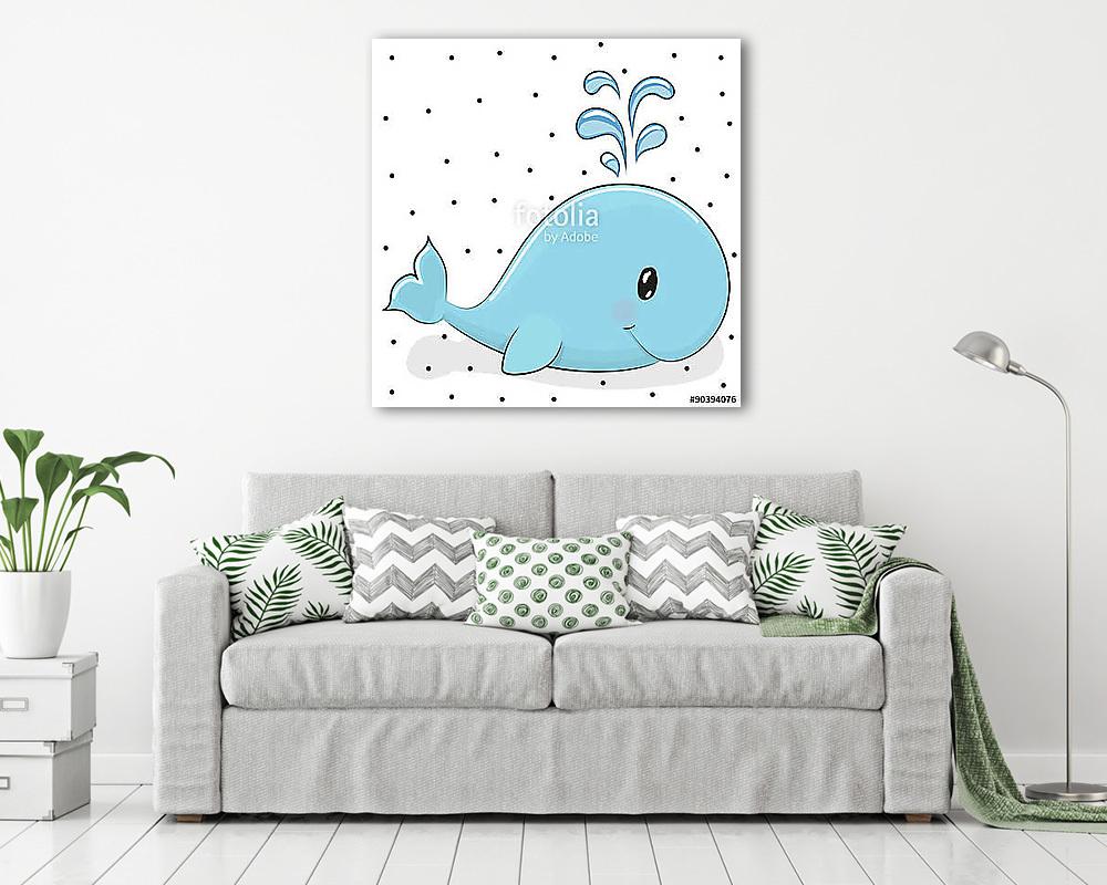 Bálna bébi (keretezett kép) - vászonkép, falikép otthonra és irodába