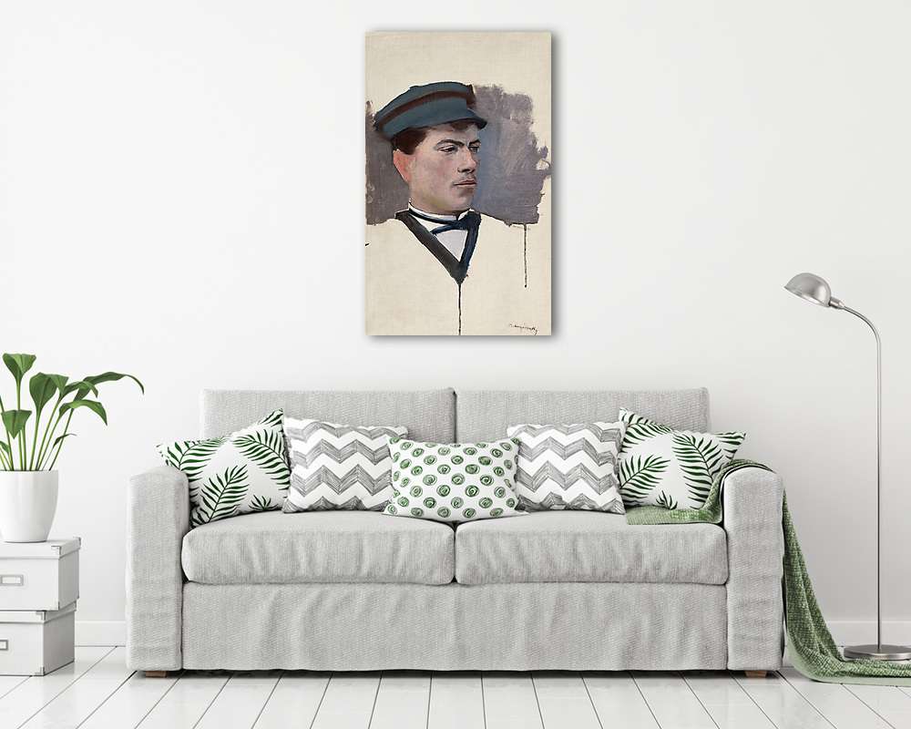 Sapkás férfi portréja - vászonkép, falikép vásárlás Sapkás férfi portréja (keretezett kép) - vászonkép, falikép otthonra és irodába