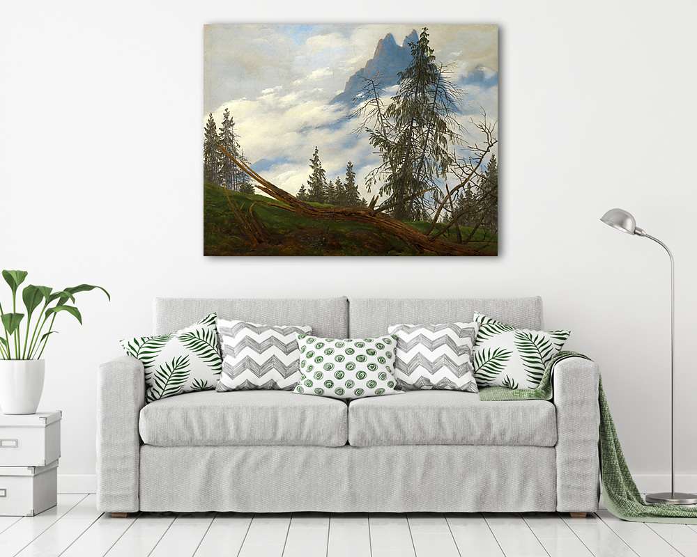 Hegycsúcs felhőkkel (1835) (vászonkép) - vászonkép, falikép otthonra és irodába