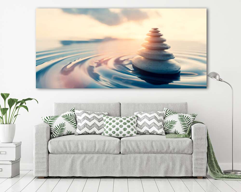 Hullám-gerjesztő kövek (többrészes kép) - vászonkép, falikép otthonra és irodába
