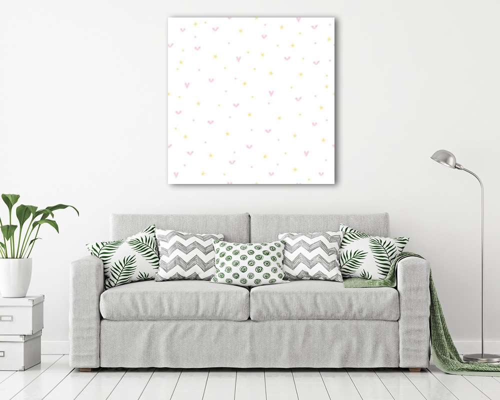 Aprómintás kislány tapétaminta (keretezett kép) - vászonkép, falikép otthonra és irodába