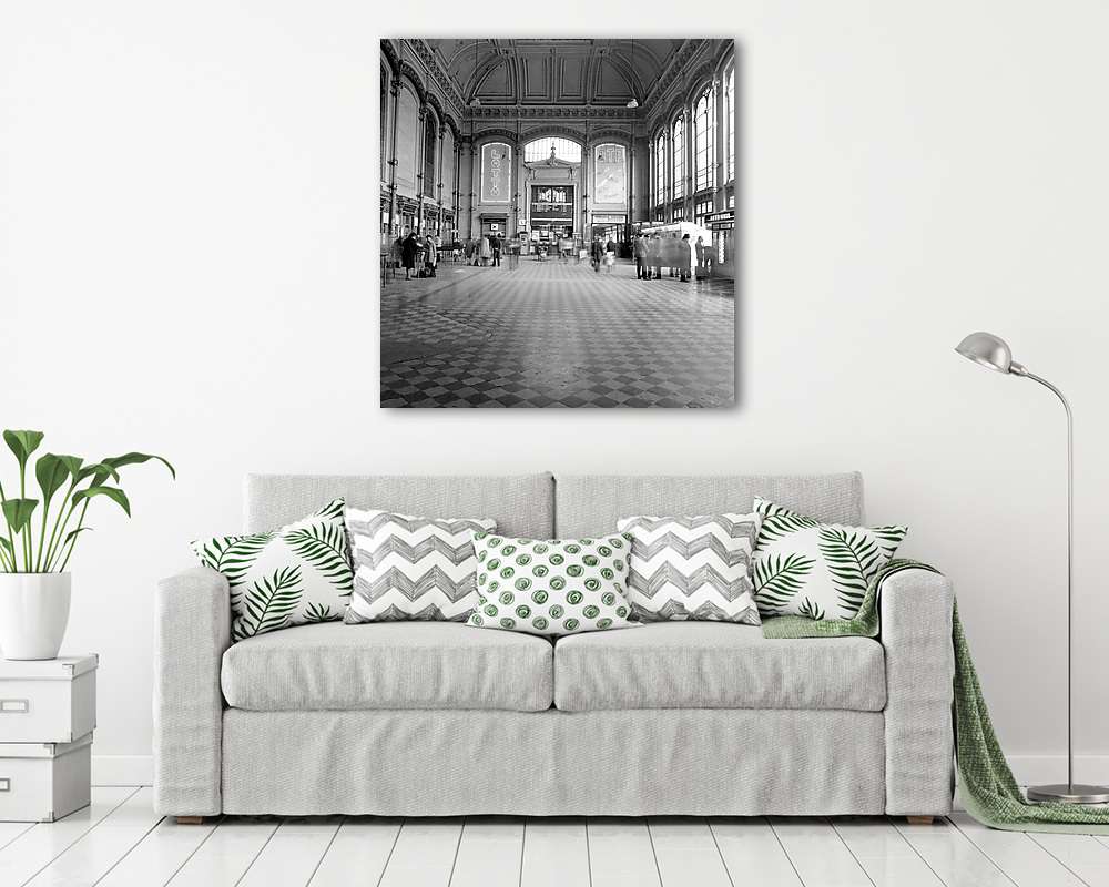 Nyugati pályaudvar, pénztárcsarnok (1976) - vászonkép, falikép vásárlás Nyugati pályaudvar, pénztárcsarnok (1976) (vászonkép) - vászonkép, falikép otthonra és irodába