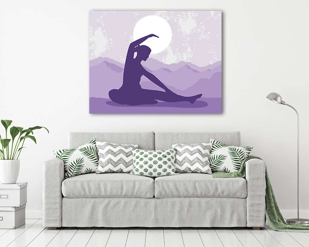 Jóga, pigueon position scene (poszter) - vászonkép, falikép otthonra és irodába