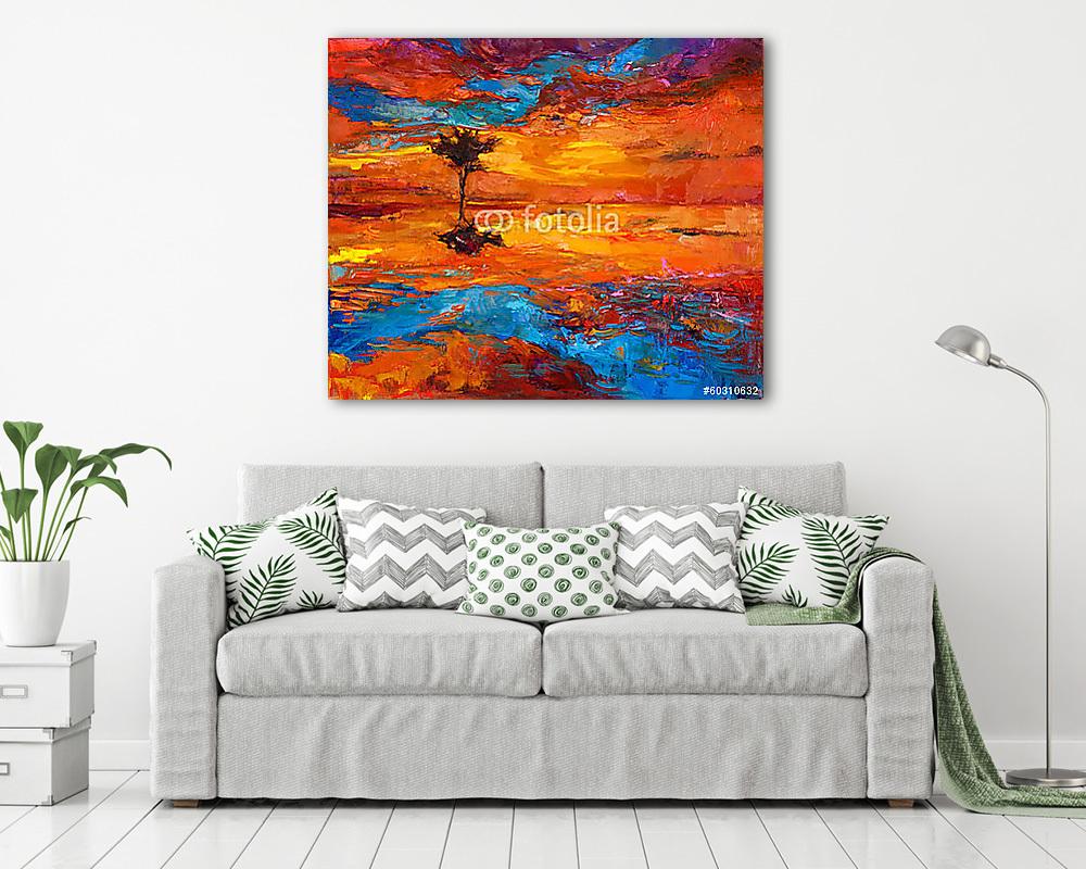 Napfényes fa (keretezett kép) - vászonkép, falikép otthonra és irodába